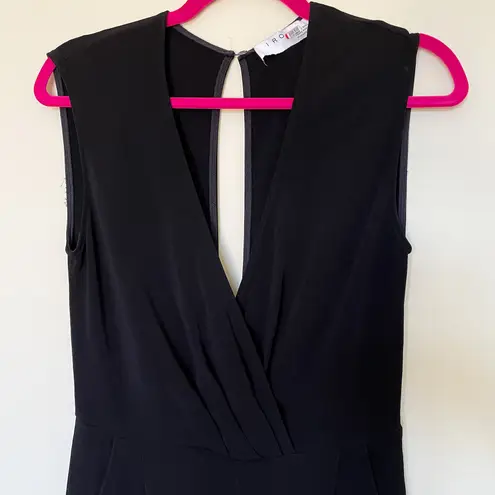 IRO women’s Crew wide leg V-neck black cropped jumpsuit size FR 36 US XS S