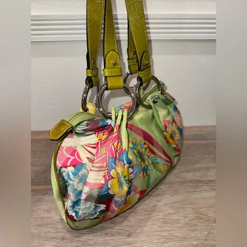 New Y2K Olivier Strelli Green Blue Multicolor Women’s Floral Bag Purse Deadstock