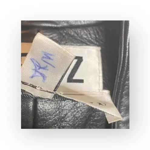 Vintage 90s Y2K: Erez x Lillie Rubin ☻︎ Whip Stitch Leather Jacket ☻︎ Black Gold Size M