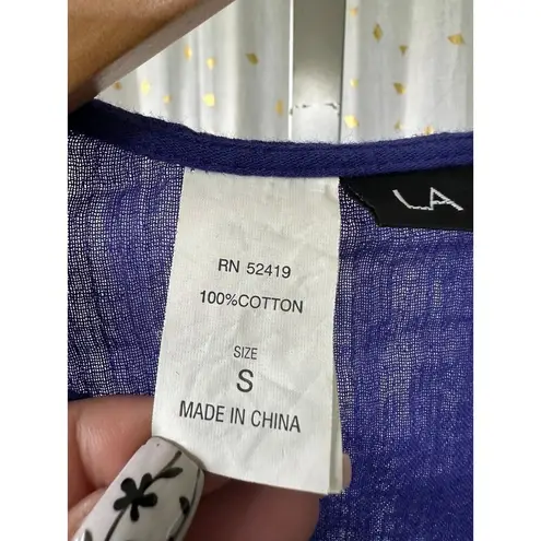 La Blanca 100% Cotton Hollow Out Crochet Applique Trim Swim Cover Up Tunic Dress