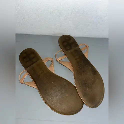 Veittes Beaded SlipOn Beach Metallic Dazzle RoseGold Bling Thong Flat Sandals 10 Tan