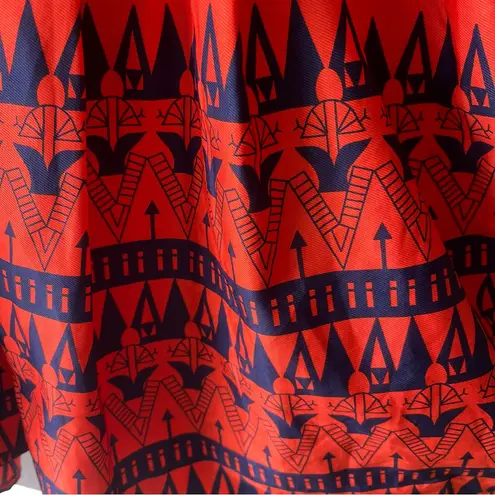 Lucy & Co. •Navy & Orange•Egyptian Print Dress•Sz 6 Blue
