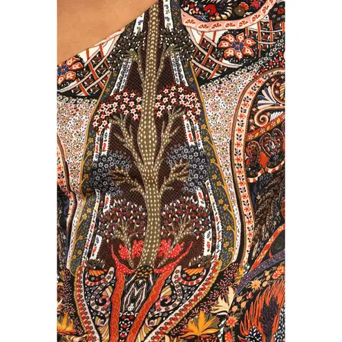 NWT Lulus Womens Mesmerizing Sight Paisley Print One Shoulder Bodysuit Size S Black