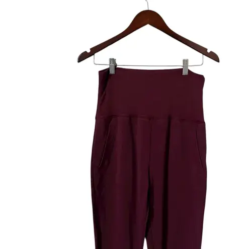 Beyond Yoga Cozy Knit Fleece Burgundy Foldover Joggers Sweatpants