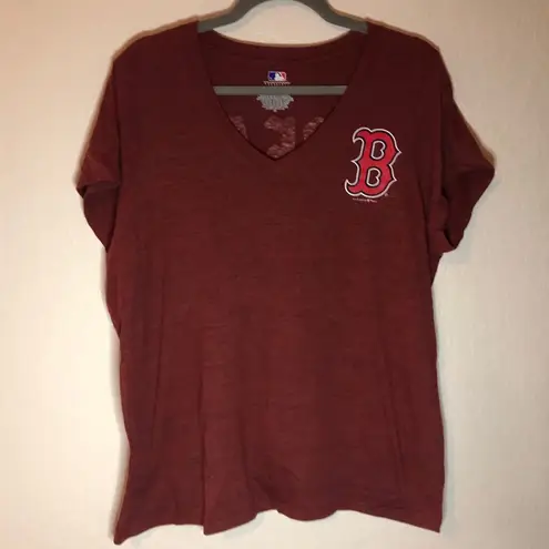 The Great Boston Red Sox Top V Neck Short Sleeve Tee MLB Sz 2X GUC Catch Genuine