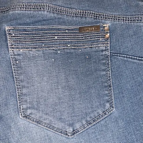 Chico's  So Lifting Jeweled Blue Capri Jeans Size 1X