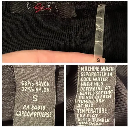 Cyrus Knit Faux Wrap Pencil Skirt Mini Black S