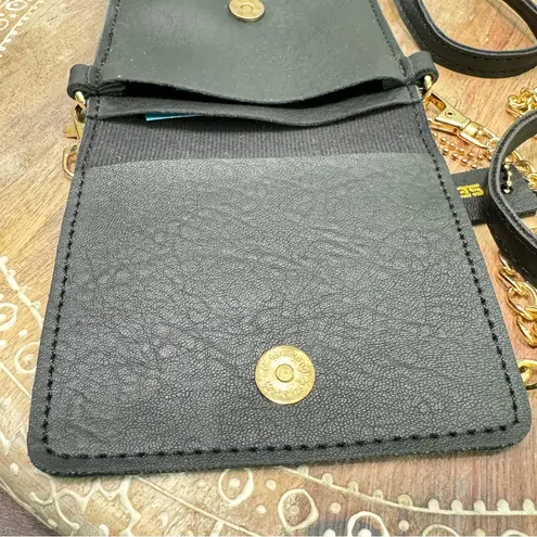 SeOSTO Black Leather Crossbody Bag Stadium Travel Purse Cell Phone Wallet