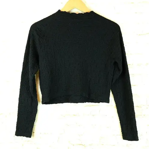 Future Collective Gabriella Karefa Johnson Puckered Womens Top M Black Mock Neck Size M