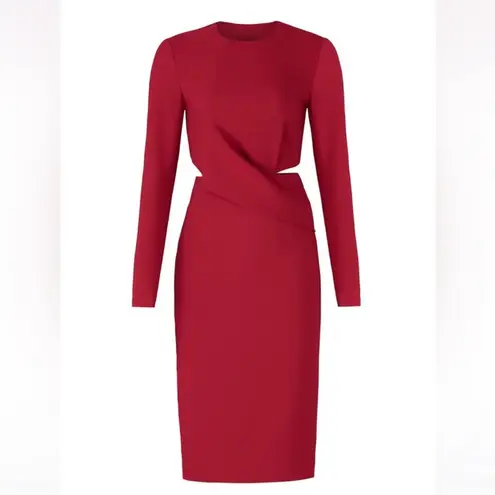 Finders Keepers Oblivion Revolution Midi Dress Cutouts Lipstick Red Cocktail szS