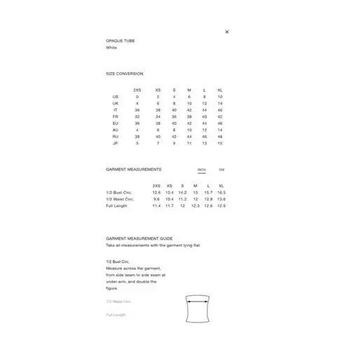 WARDROBE.NYC Opaque Tube Top in White Large New Womens Strapless Bandeau