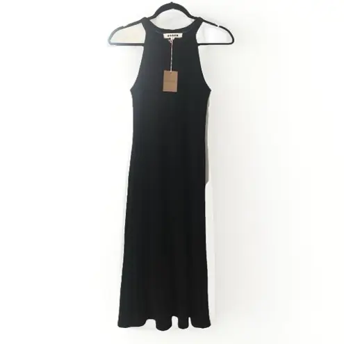 Boden USA BODEN NWT Sleeveless Knitted Midi Dress 6 Black Rib Knit High Neck Quiet Luxury