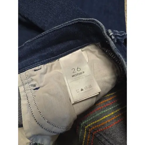 Mother Jeans Women 26 Stretch Bootcut Flared The Smooth Hustler Jeans Rainbow Blue