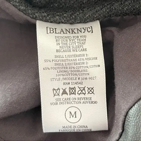 Blank NYC Jacket Womens Medium Gray Private Practice Jersey Knit & Vegan Leather