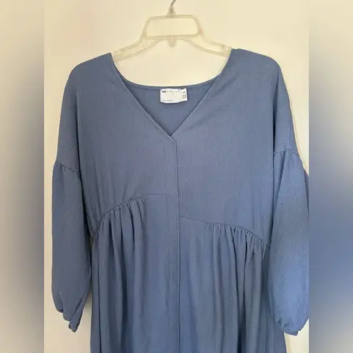 ASOS Petite blue oversized v neck dress size 2