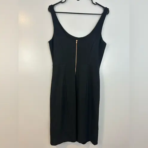 Milly Black Ruched Sleeveless Sheath Midi Dress Size Large