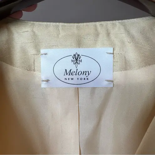 Melony Women’s 100% Silk Ivory Cropped Lined‎ Shrug Jacket Size 6 White
