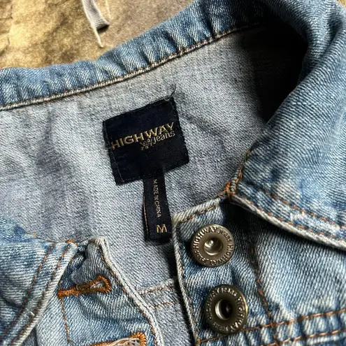 Highway Light Blue Cropped Denim Jacket Size M