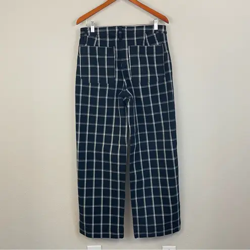 Madewell  Slim Emmett Wide-Leg Full-Length Pants in Windowpane Check Size 30