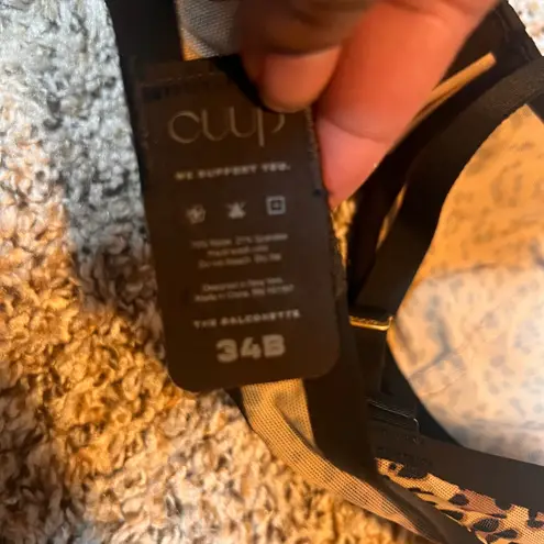 CUUP The Balconette Bra Leopard Print Unlined Underwire Sexy 34B Tan Size undefined - Image 4