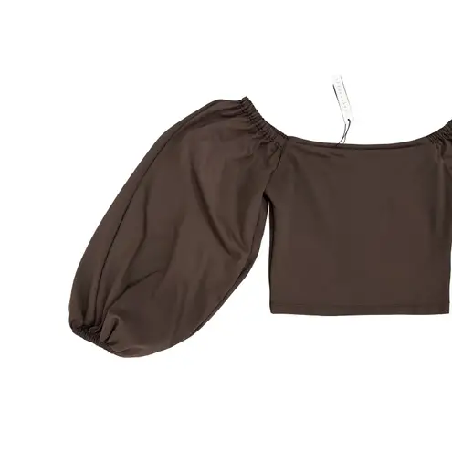 Susana Monaco NWT Puff Sleeve Top in Espresso Sz Small $158