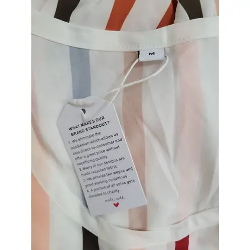 Made with Love Vertical Striped Maxi Sleeveless Dress Size M *New w/defect White Size M