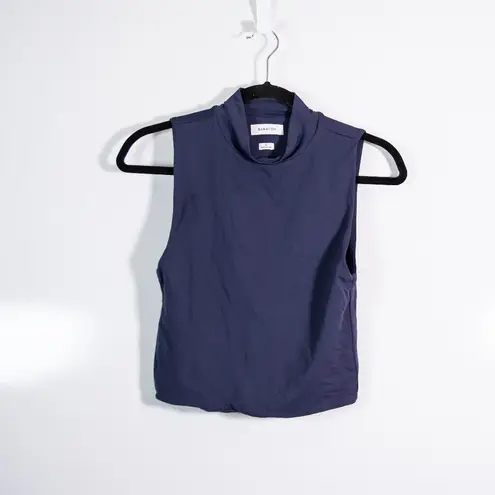 Babaton Aritzia Women's Contour Mock Neck Sleeveless Stretch Tank Top Blue M