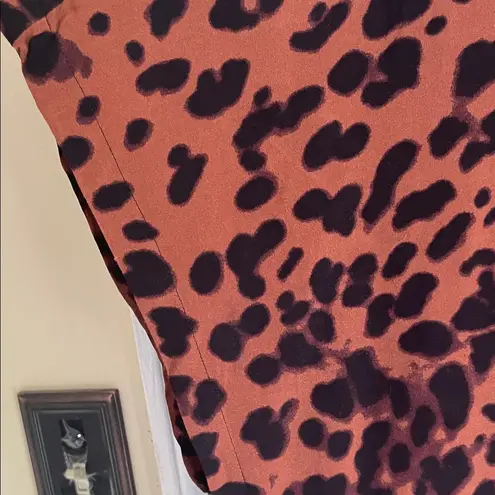 ASOS  Boho Brown Leopard Print Casual Button Down Shirt - Image 3