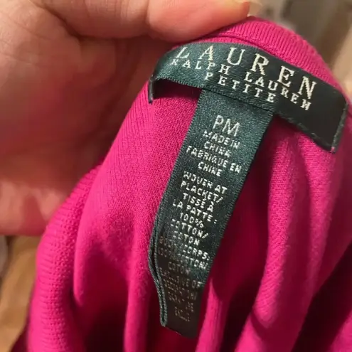 Ralph Lauren  MAGENTA TOGGLE NECK TOP