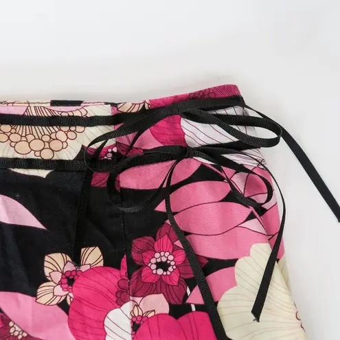 A Byer Vintage Y2K A. Byer Black & Pink Floral Skirt