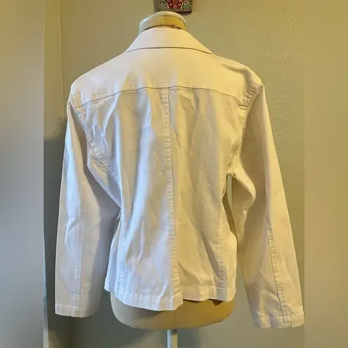 Ruby Rd Women's Size 12P Embellished Stone and Bead White Jacket