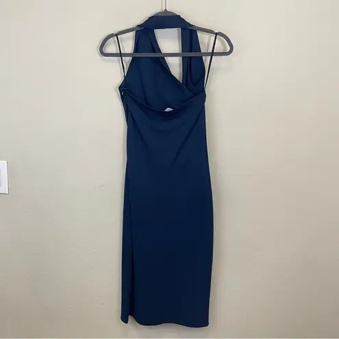 MARCELLA Navy Manhattan One Shoulder Ponte Midi Dress NWT Size S Blue