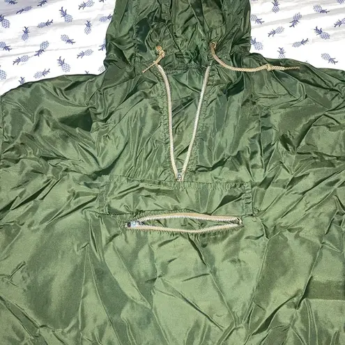 Green Quarter zip lightweight wind breaker
