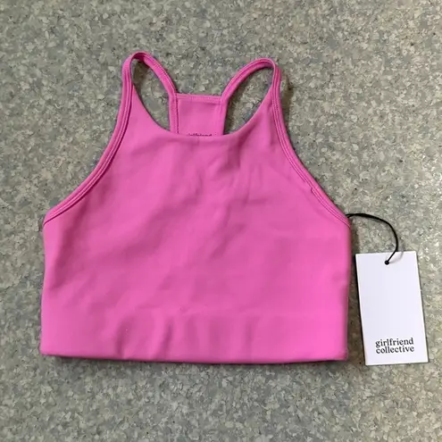 Girlfriend Collective halter bra in bubblegum (discontinued) XXS NWT