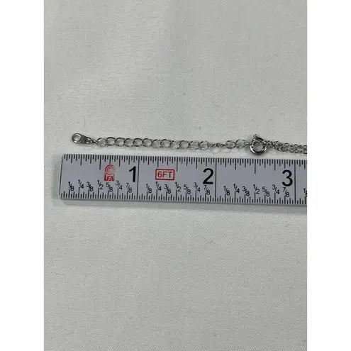 SU CH SKU 7850 Heart Shaped Purple and Pink Crystal Pendant Necklace