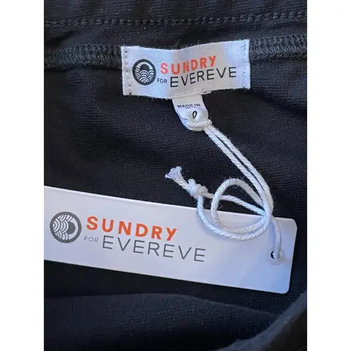 Sundry NWT x Evereve Sunday Skirt Black Size XS Mini Pullon Adjustable Pocket
