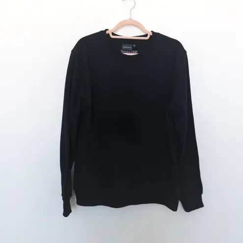Richer Poorer Womens Sweatshirt Size M Black Crewneck Athleisure Minimal Casual Size M