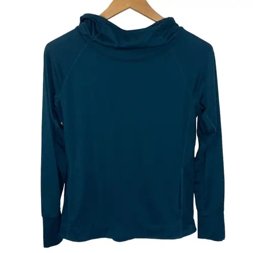 90 degrees deep teal cocoon cowl neck hooded longsleeve top size M Size M