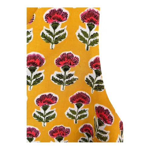 Sincerely Jules Indian print floral tiered tank top Mini dress Layering Size XL Gold Size L