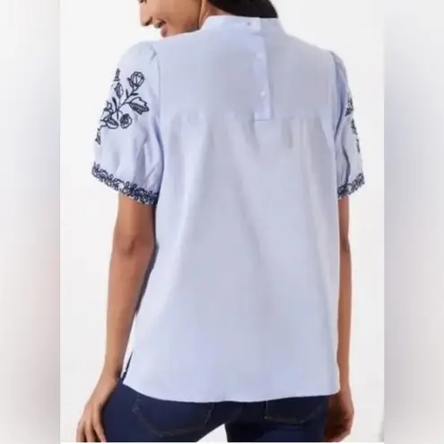 Loft  Blouse in Light Blue with Elegant Embroidery