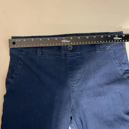 Betabrand Jeans Women Medium Long Blue Straight Leg Pull On Stretch Denim Yoga