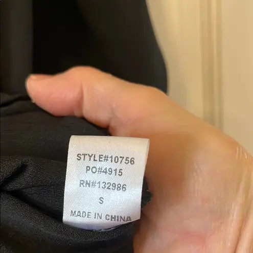 Mittoshop Black Blouse with V-neck and 3/4 Sleeves