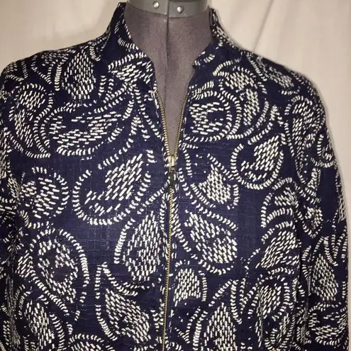 cj banks  Jacket Womens X 14W Used Navy No Collar Zip Front Lightweight