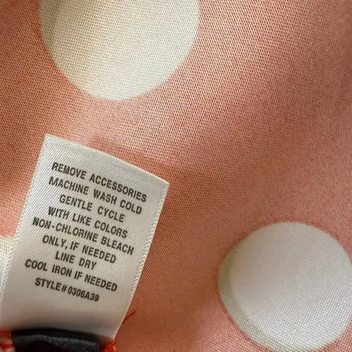 Dress Barn Skater Dress SZ 10 Orange Ivory Polka Dots Minnie Rockabilly Pinup