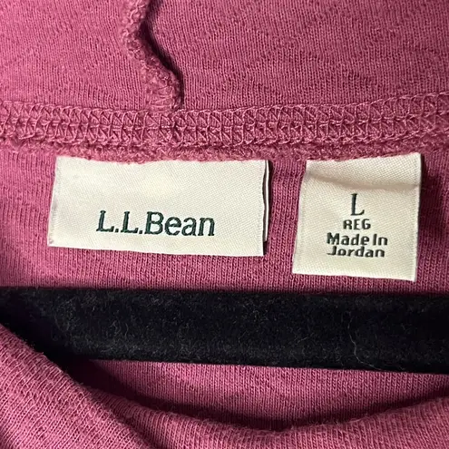 L.L Bean Women’s SoftLight Quilted Top Funnelneck Pullover Muted Plum Size Large Pink
