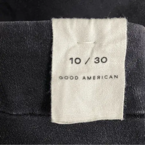 Good American NWT  Good Legs Step Hem Distressed Jeans Black141 Size 10 | Fits 16