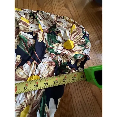 Nicole Fashion Floral Maxi Dress 3XL Black & Yellow Daisy Print Short Sleeve Size undefined