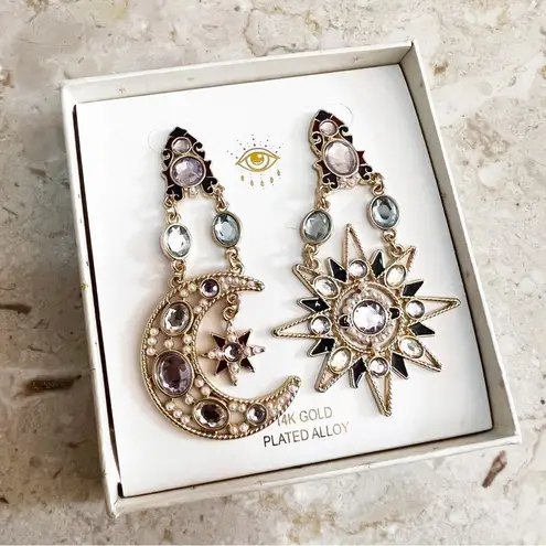 Eye Candy LA - Miya - Celestial Sun and Moon Statement Earrings
