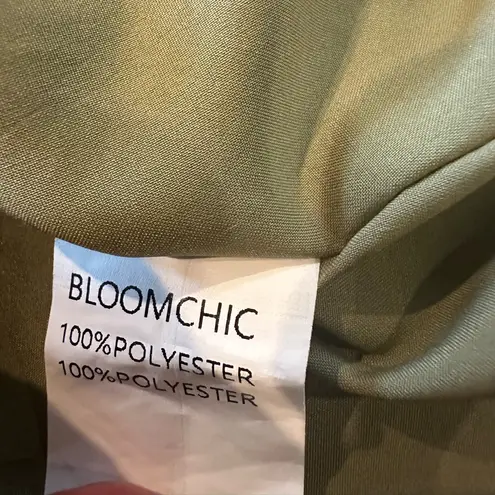 Bloomchic Wrap Shirred Waist Dress Sage Green Polka Dot Lantern Sleeve Size 12