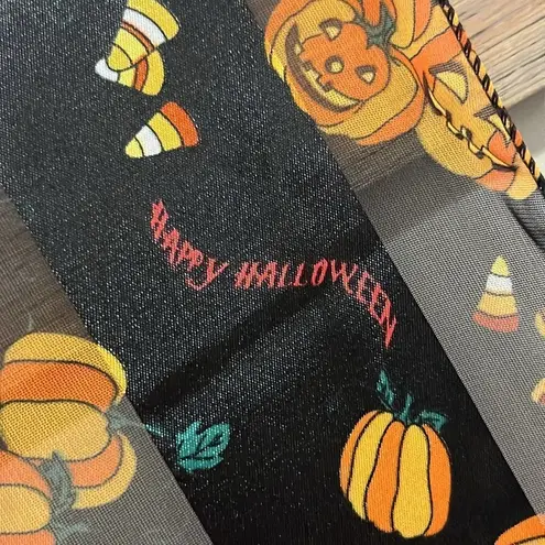 JACK Halloween Black and Orange Pumpkins  O’ Lanterns, Candy Corn Polyester Scarf